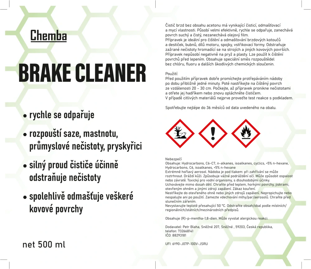 Brake cleaner 500 ml Chemba